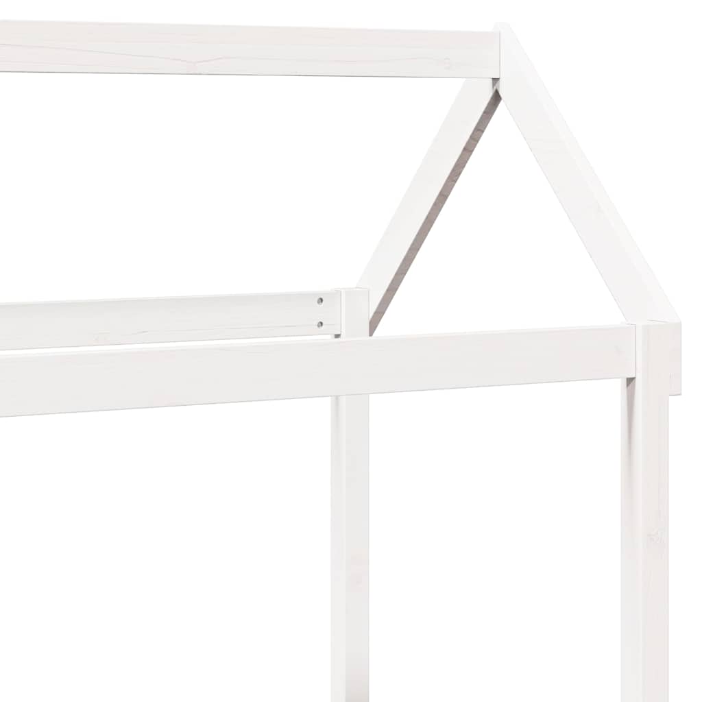 Dormeuse Con Tetto 80X200 Cm Bianco In Legno Massello Di Pino