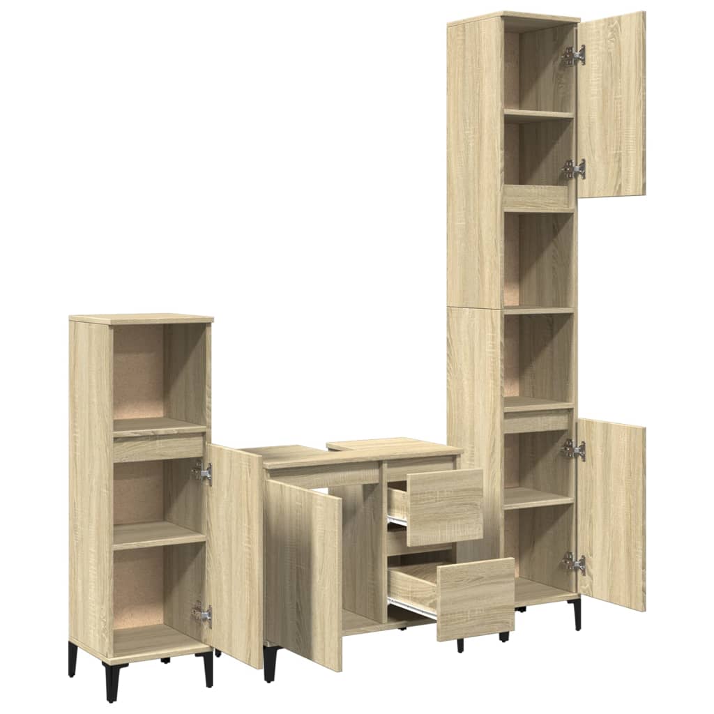 Set Mobili Da Bagno 3 Pz In Legno Multistrato