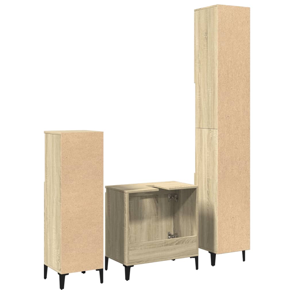 Set Mobili Da Bagno 3 Pz In Legno Multistrato