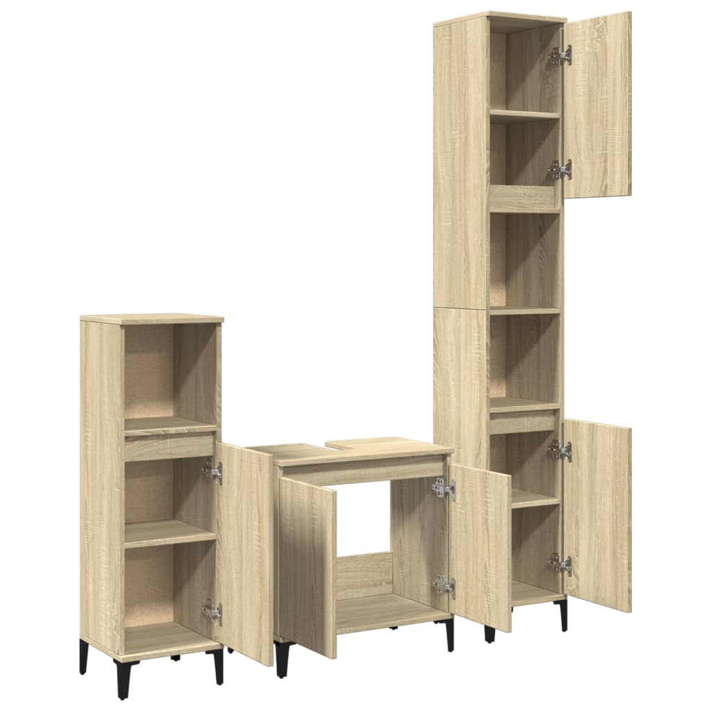 Set Mobili Da Bagno 3 Pz In Legno Multistrato