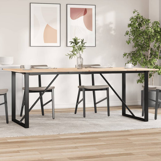 Tavolo Da Pranzo Telaio A O Legno Pino E Acciaio