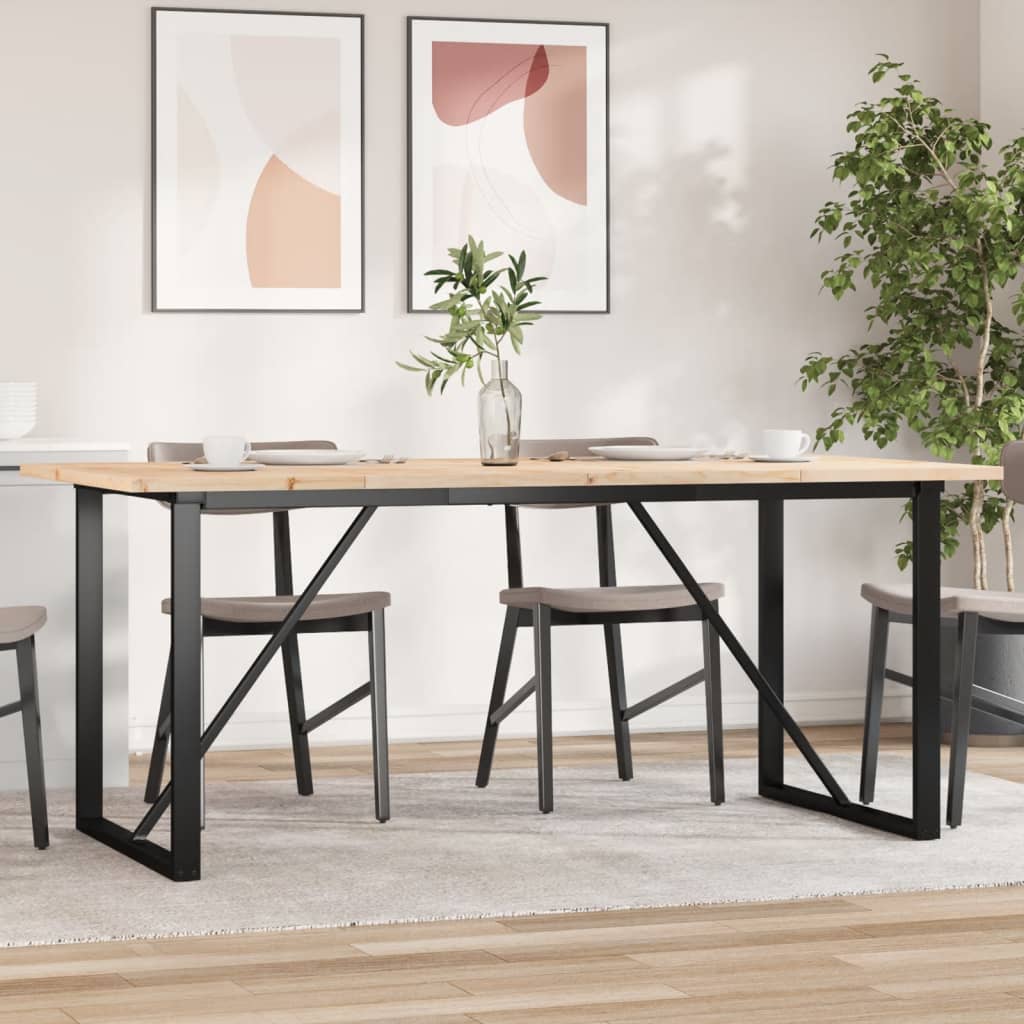 Tavolo Da Pranzo Telaio A O Legno Pino E Acciaio