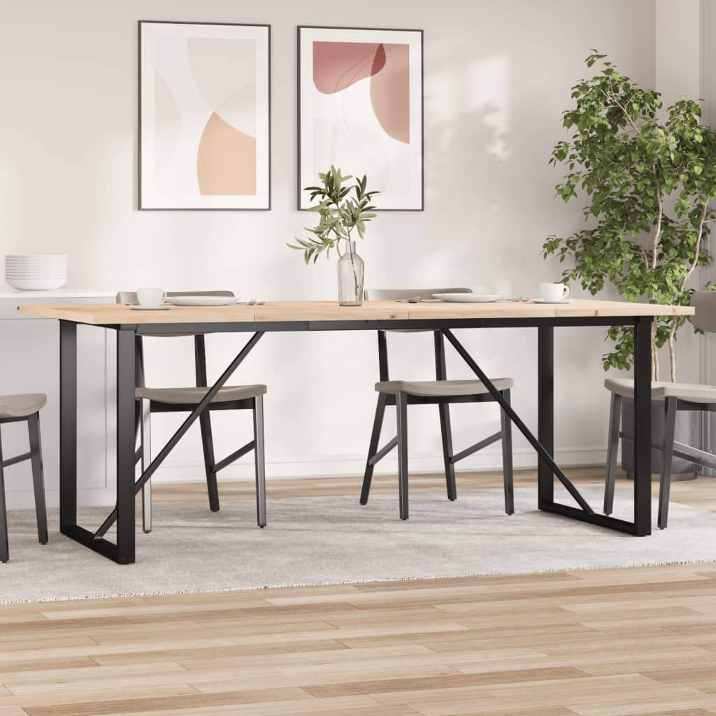 Tavolo Da Pranzo Telaio A O Legno Pino E Acciaio
