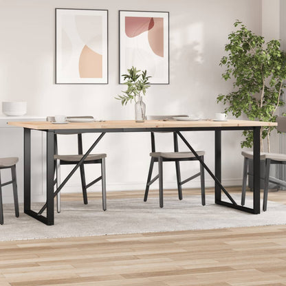 Tavolo Da Pranzo Telaio A O Legno Pino E Acciaio