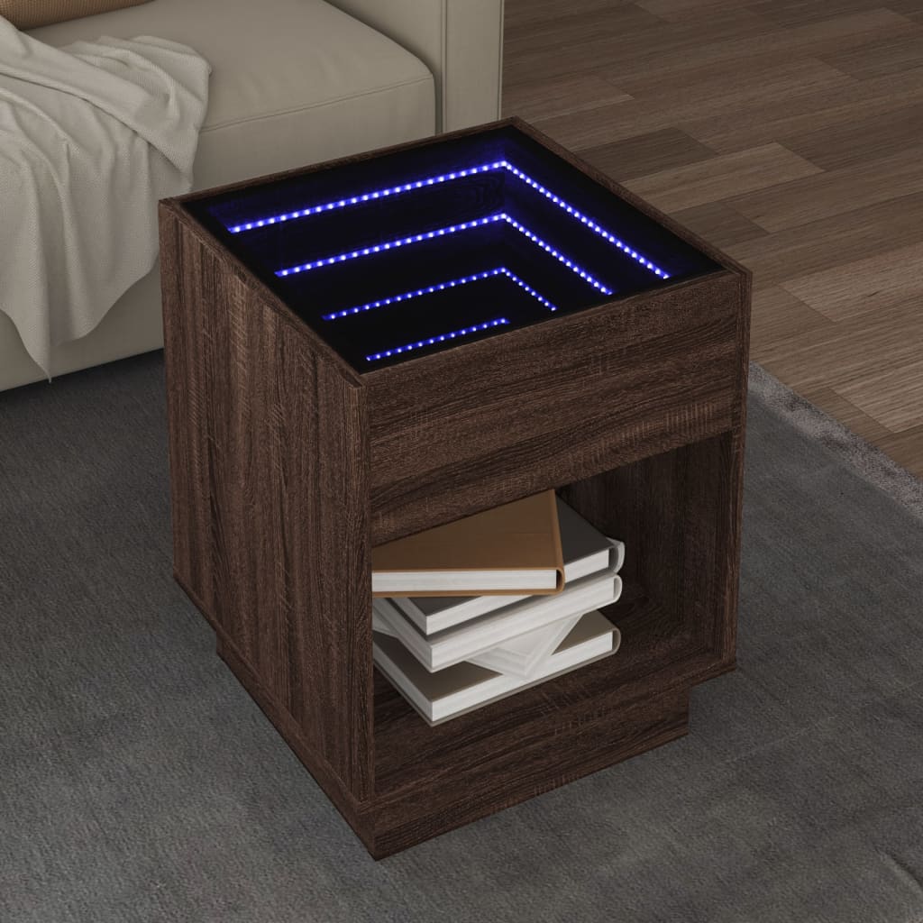 Tavolino Da Salotto Con Led Infinity 40X40X50 Cm