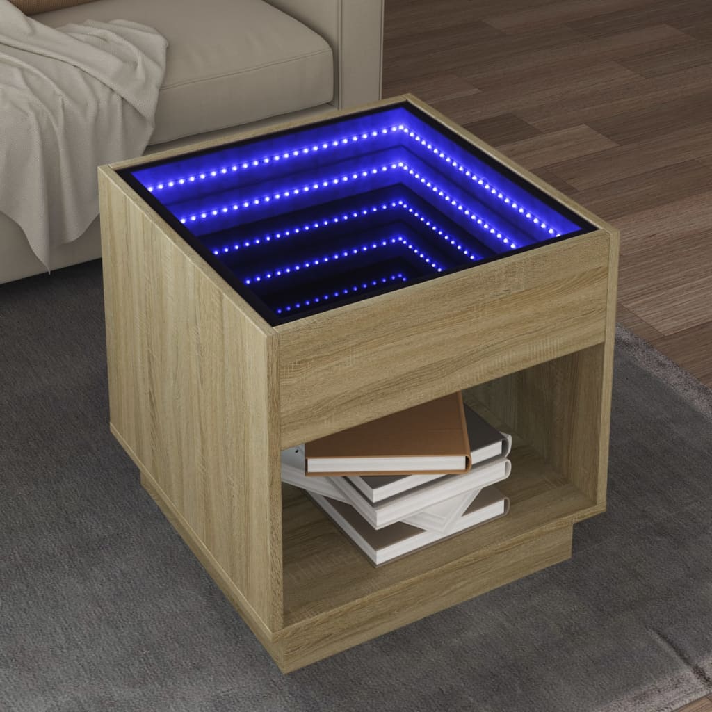 Tavolino Da Salotto Con Led Infinity 40X40X50 Cm