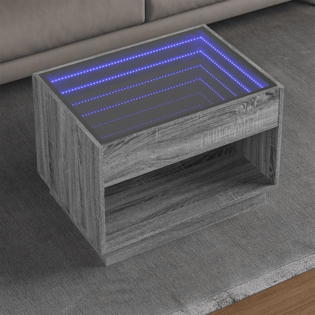Tavolino Da Salotto Con Led Infinity 40X40X50 Cm