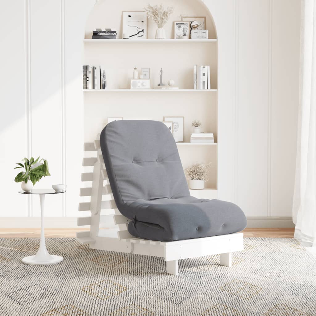 Divano Letto Futon Con Materasso Marrone Cera 80X206X11Cm Pino