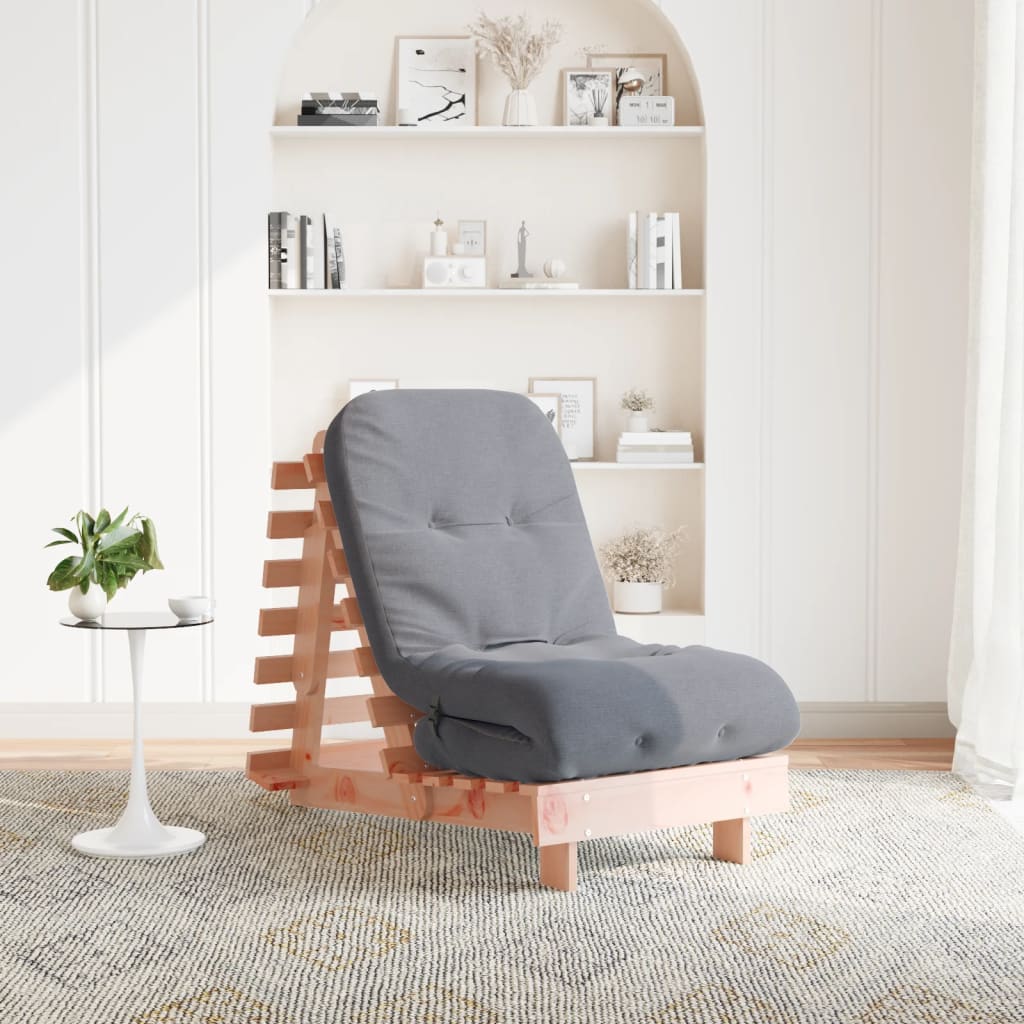 Divano Letto Futon Con Materasso Marrone Cera 80X206X11Cm Pino