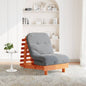 Divano Letto Futon Con Materasso Marrone Cera 80X206X11Cm Pino