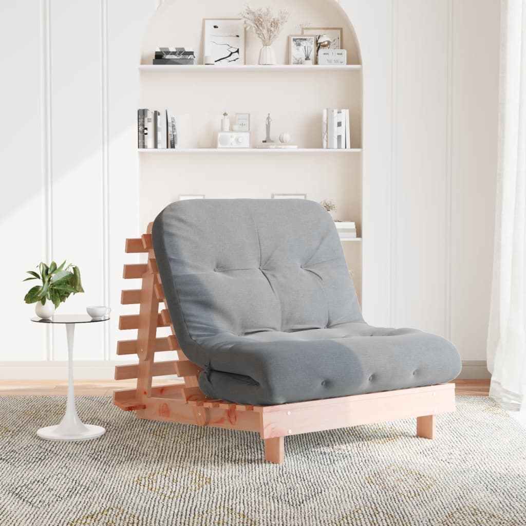 Divano Letto Futon Con Materasso 80X206X11Cm Massello Douglas