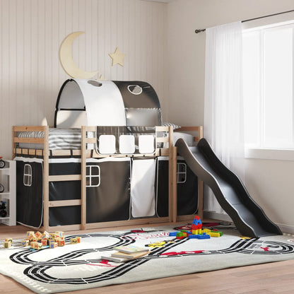 Letto A Castello Con Scivolo E Tende Bianco E