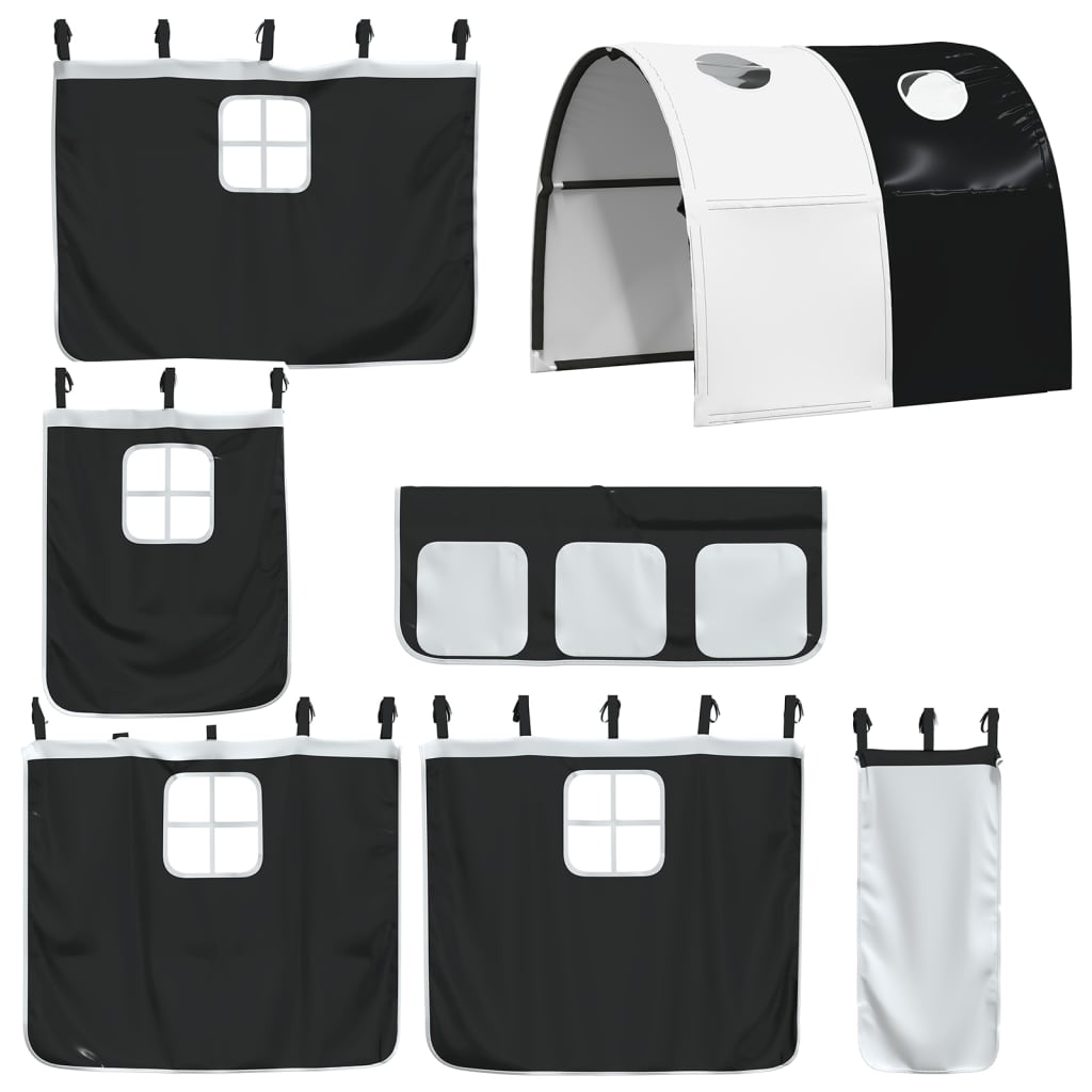 Letto A Castello Con Scivolo E Tende Bianco E