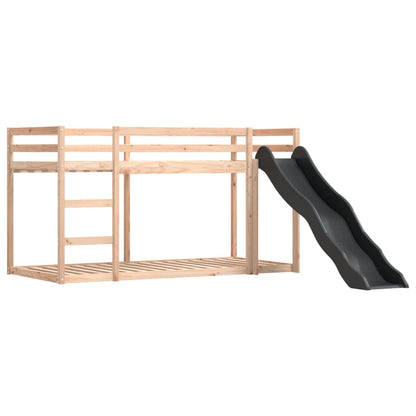 Letto A Castello Con Scivolo E Tende Bianco E