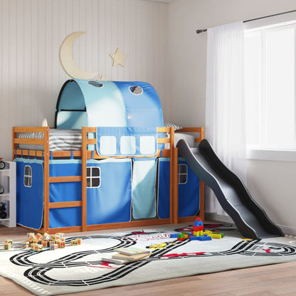Letto A Castello Con Scivolo E Tende Bianco E