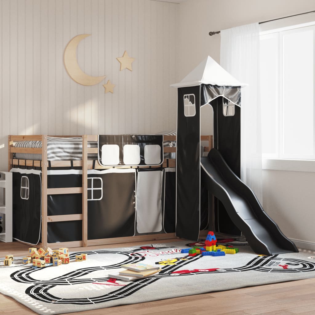 Letto A Castello Con Scivolo E Tende Rosa