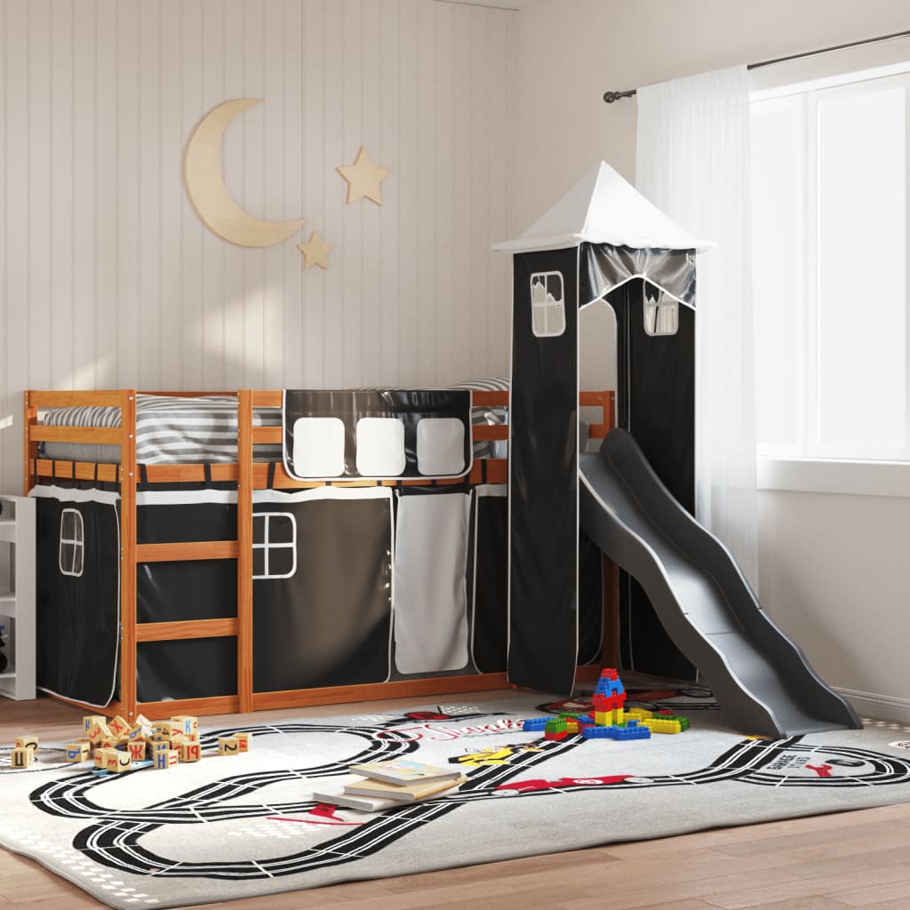 Letto A Castello Con Scivolo E Tende Rosa