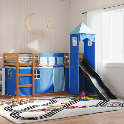 Letto A Castello Con Scivolo E Tende Rosa