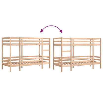 Letto A Castello Senza Materasso 90X200Cm Massello Pino