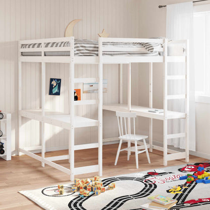 Letto Soppalco Con Scrivania E Scala Massello Pino