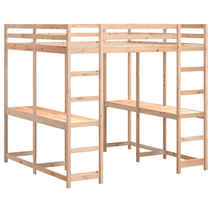 Letto Soppalco Con Scrivania E Scala Massello Pino