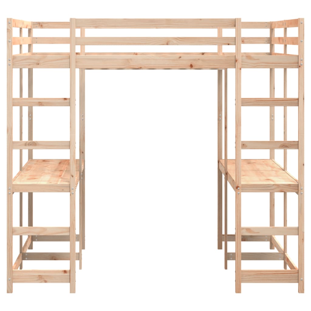Letto Soppalco Con Scrivania E Scala Massello Pino