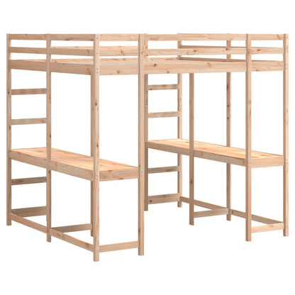 Letto Soppalco Con Scrivania E Scala Massello Pino