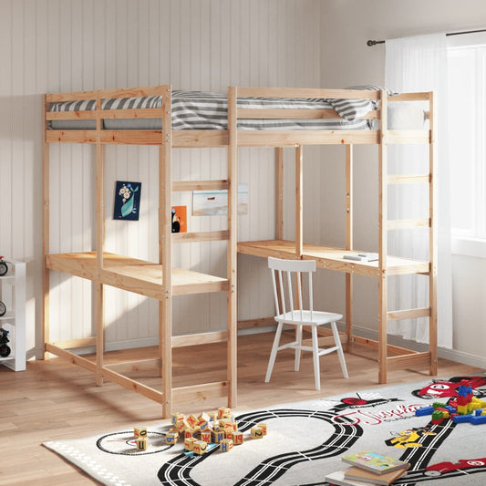 Letto Soppalco Con Scrivania E Scala Massello Pino
