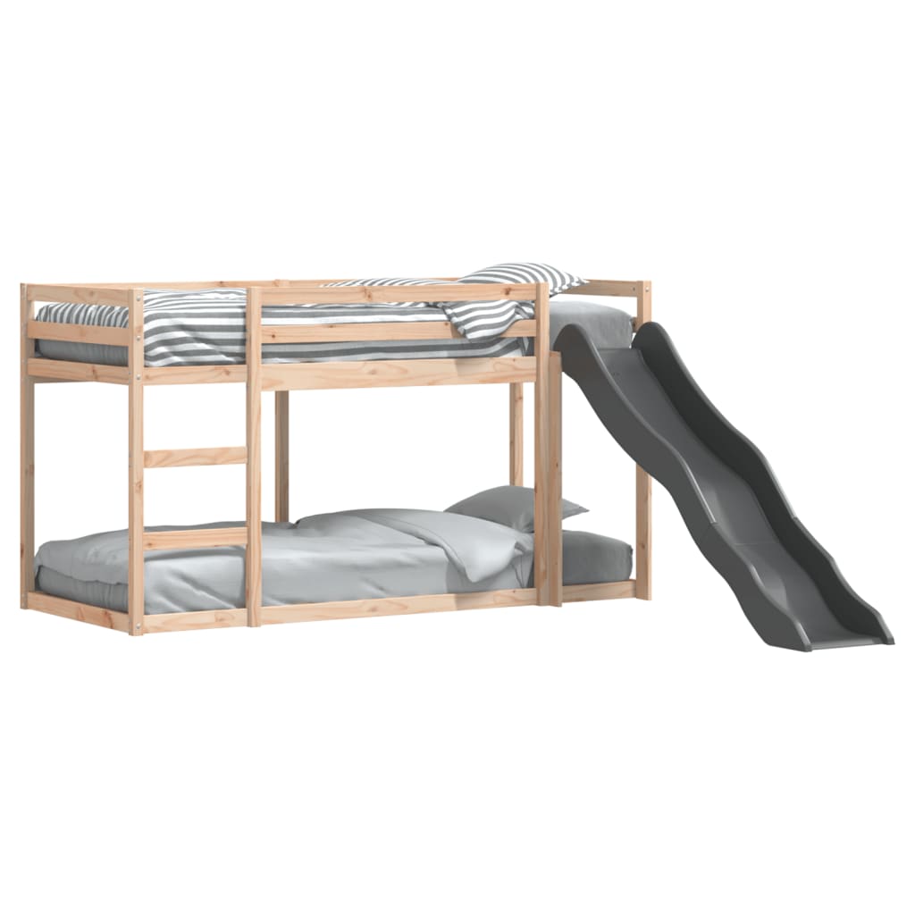 Letto A Castello Scivolo E Scala Legno Massello Pino