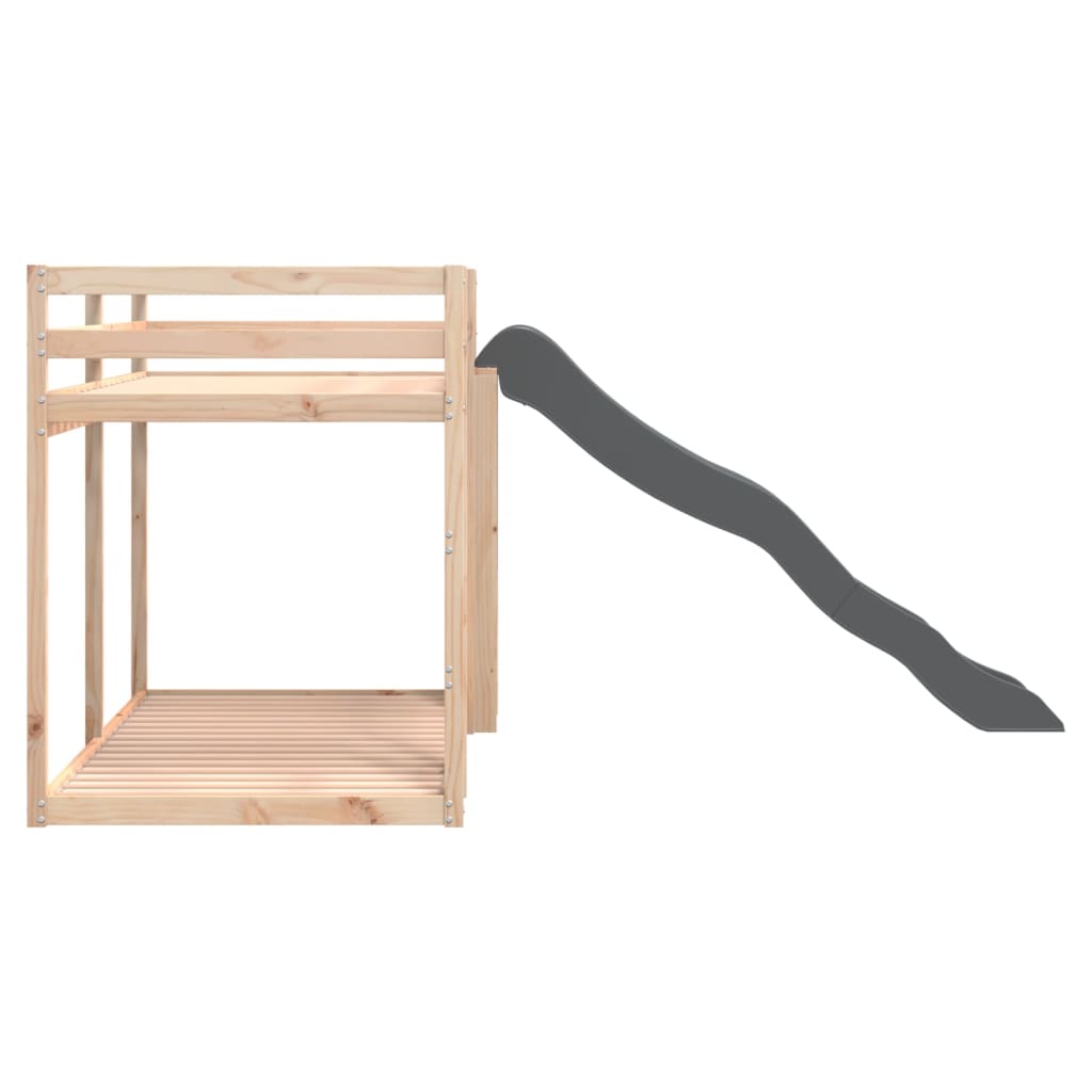 Letto A Castello Scivolo E Scala Legno Massello Pino