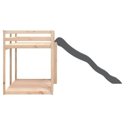 Letto A Castello Scivolo E Scala Legno Massello Pino