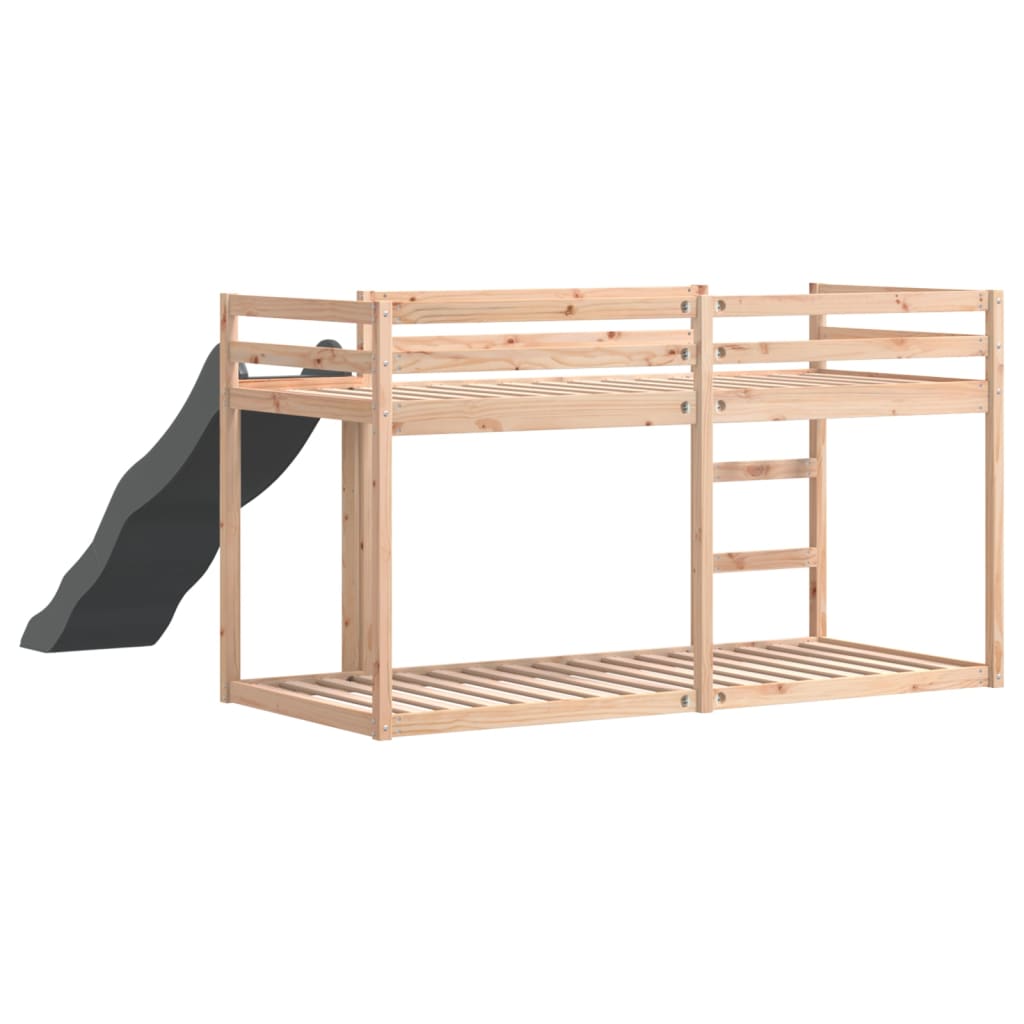 Letto A Castello Scivolo E Scala Legno Massello Pino