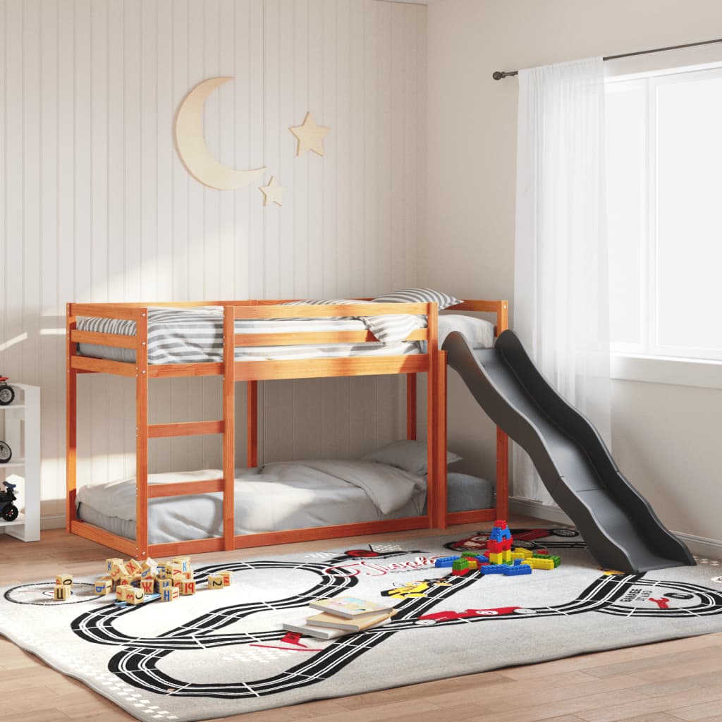 Letto A Castello Scivolo E Scala Legno Massello Pino