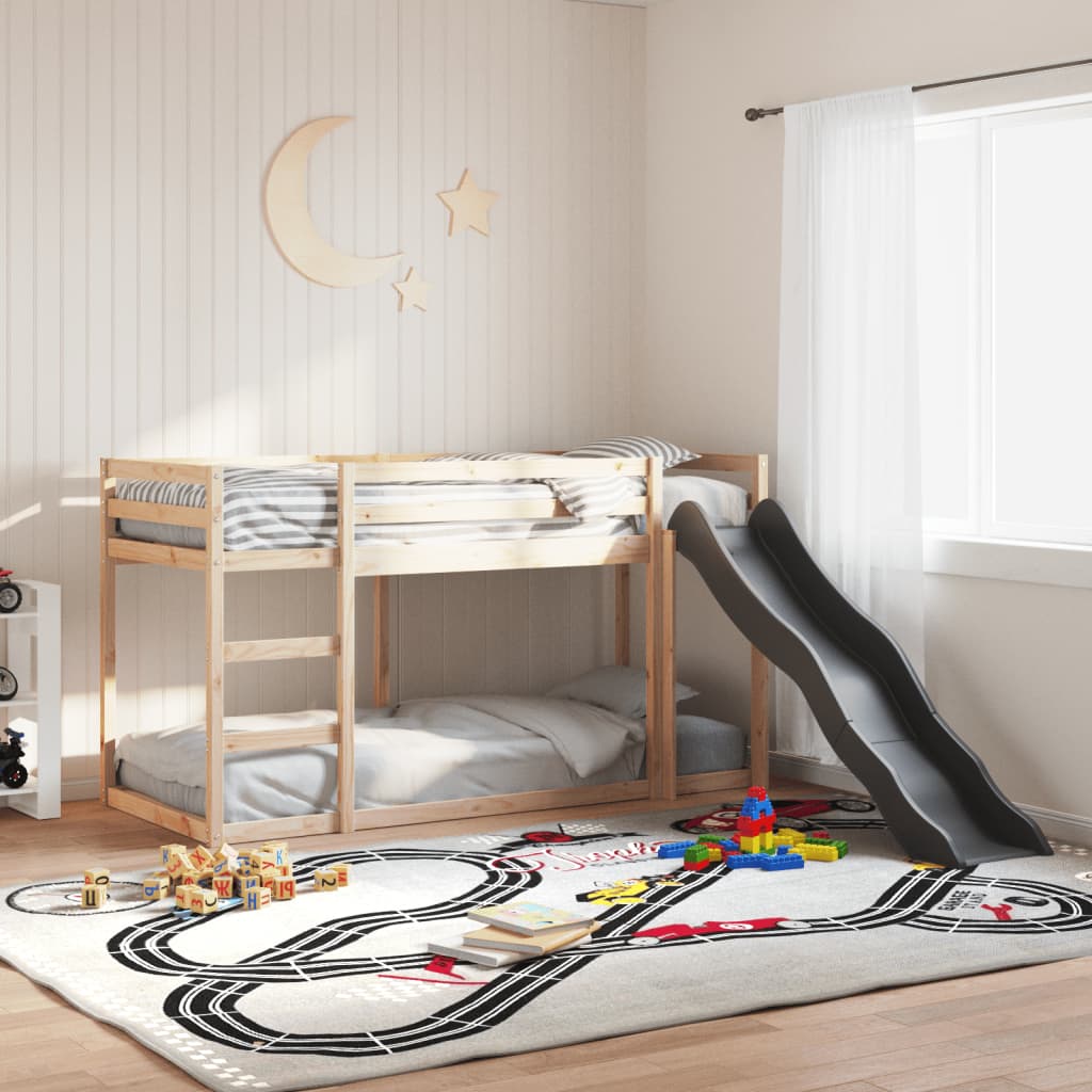 Letto A Castello Scivolo E Scala Legno Massello Pino