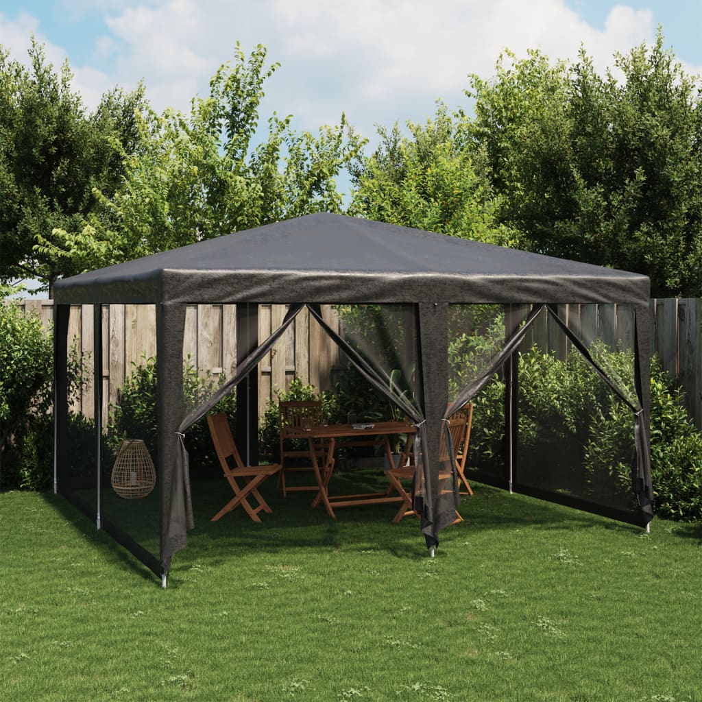 Tenda Per Feste Con 4 Pareti In Rete In Hdpe Antracite