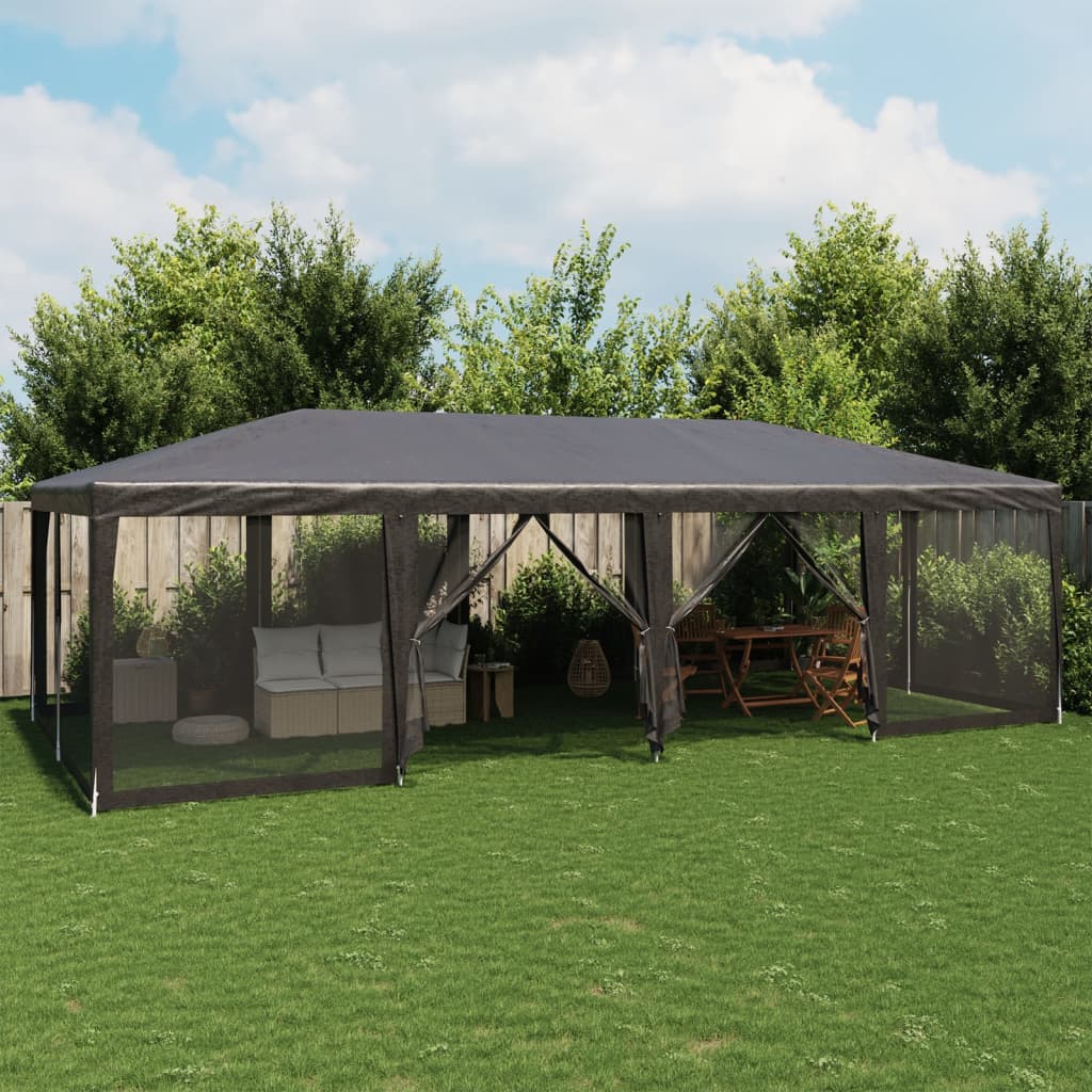 Tenda Per Feste Con 4 Pareti In Rete In Hdpe Antracite