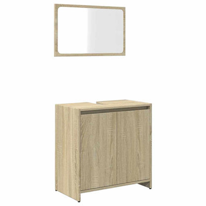Set Mobili Da Bagno 2 Pz In Legno Multistrato Rovere Sonoma