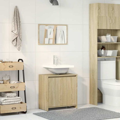 Set Mobili Da Bagno 2 Pz In Legno Multistrato Rovere Sonoma