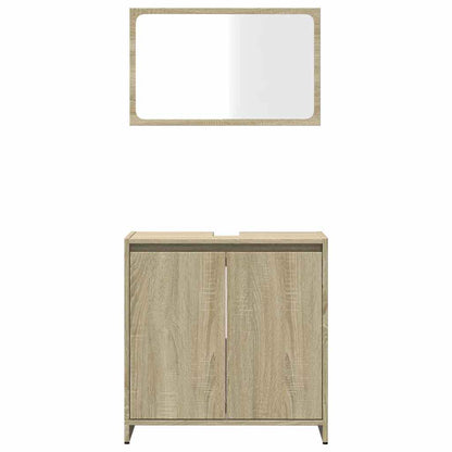 Set Mobili Da Bagno 2 Pz In Legno Multistrato Rovere Sonoma