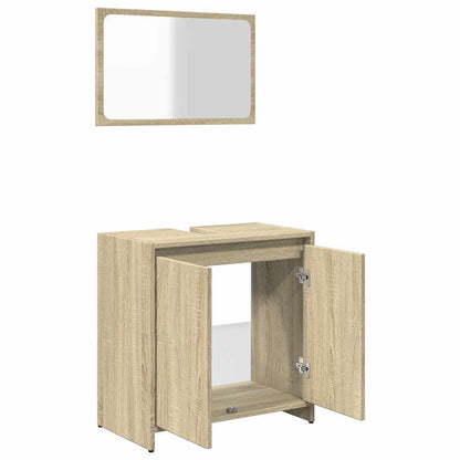 Set Mobili Da Bagno 2 Pz In Legno Multistrato Rovere Sonoma