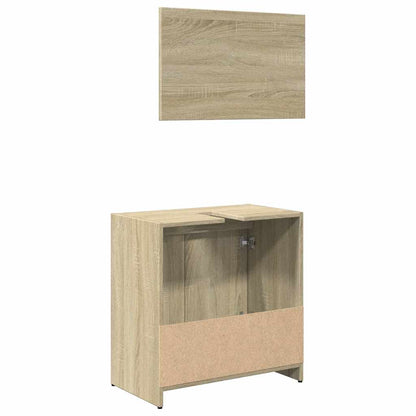 Set Mobili Da Bagno 2 Pz In Legno Multistrato Rovere Sonoma