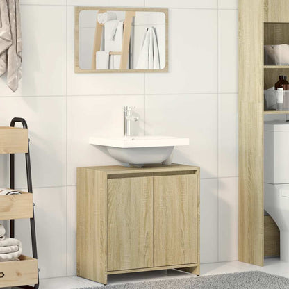 Set Mobili Da Bagno 2 Pz In Legno Multistrato Rovere Sonoma