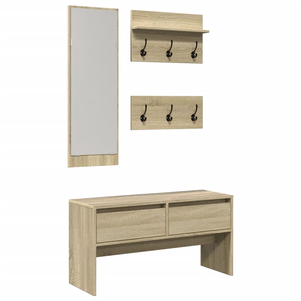 Set Mobili Da Ingresso 4 Pz In Legno Multistrato