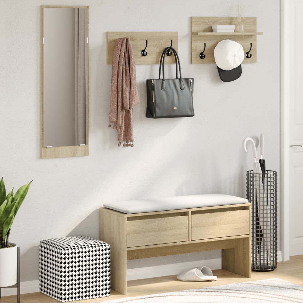 Set Mobili Da Ingresso 4 Pz In Legno Multistrato