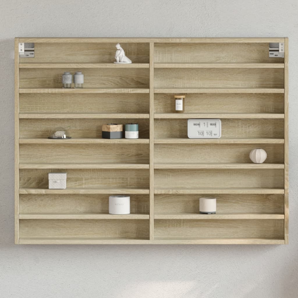 Armadietto Vetrina 100X8,5X50Cm Legno Multistrato Rovere Sonoma