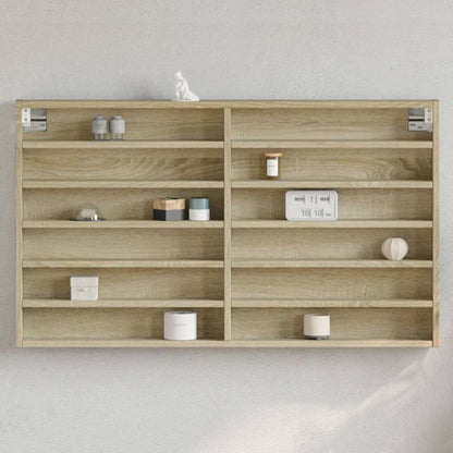 Armadietto Vetrina 100X8,5X50Cm Legno Multistrato Rovere Sonoma