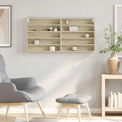 Armadietto Vetrina 100X8,5X50Cm Legno Multistrato Rovere Sonoma