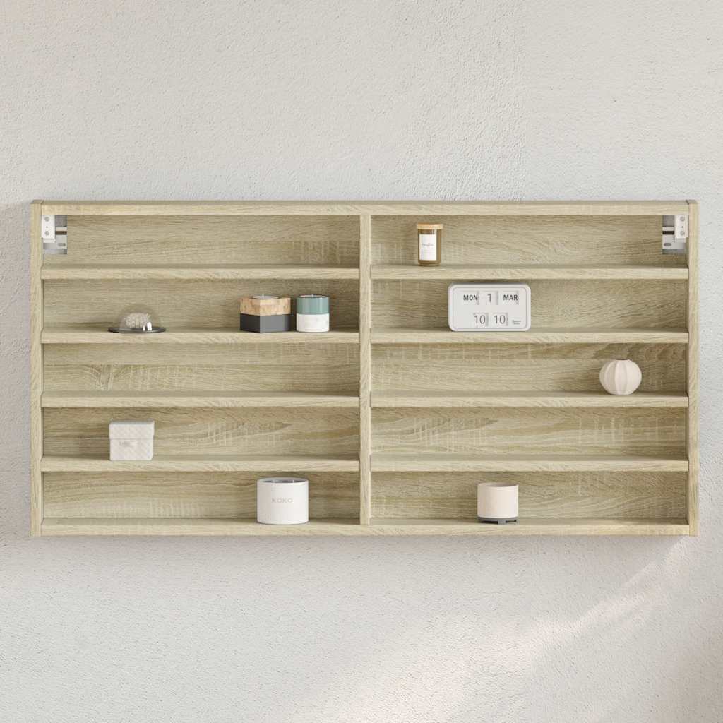 Armadietto Vetrina 100X8,5X50Cm Legno Multistrato Rovere Sonoma