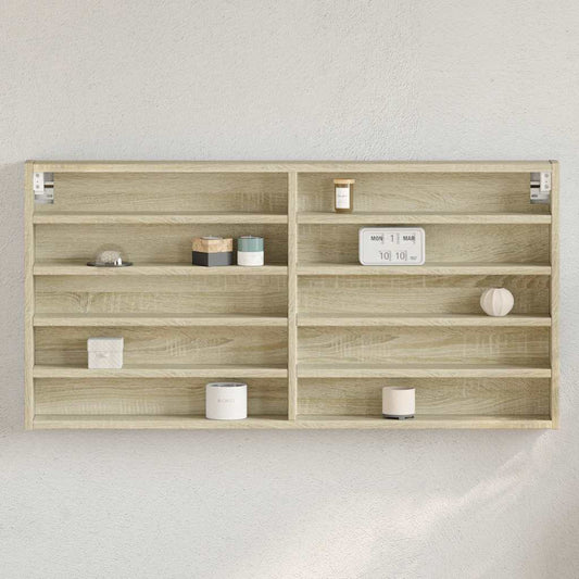 Armadietto Vetrina 100X8,5X50Cm Legno Multistrato Rovere Sonoma