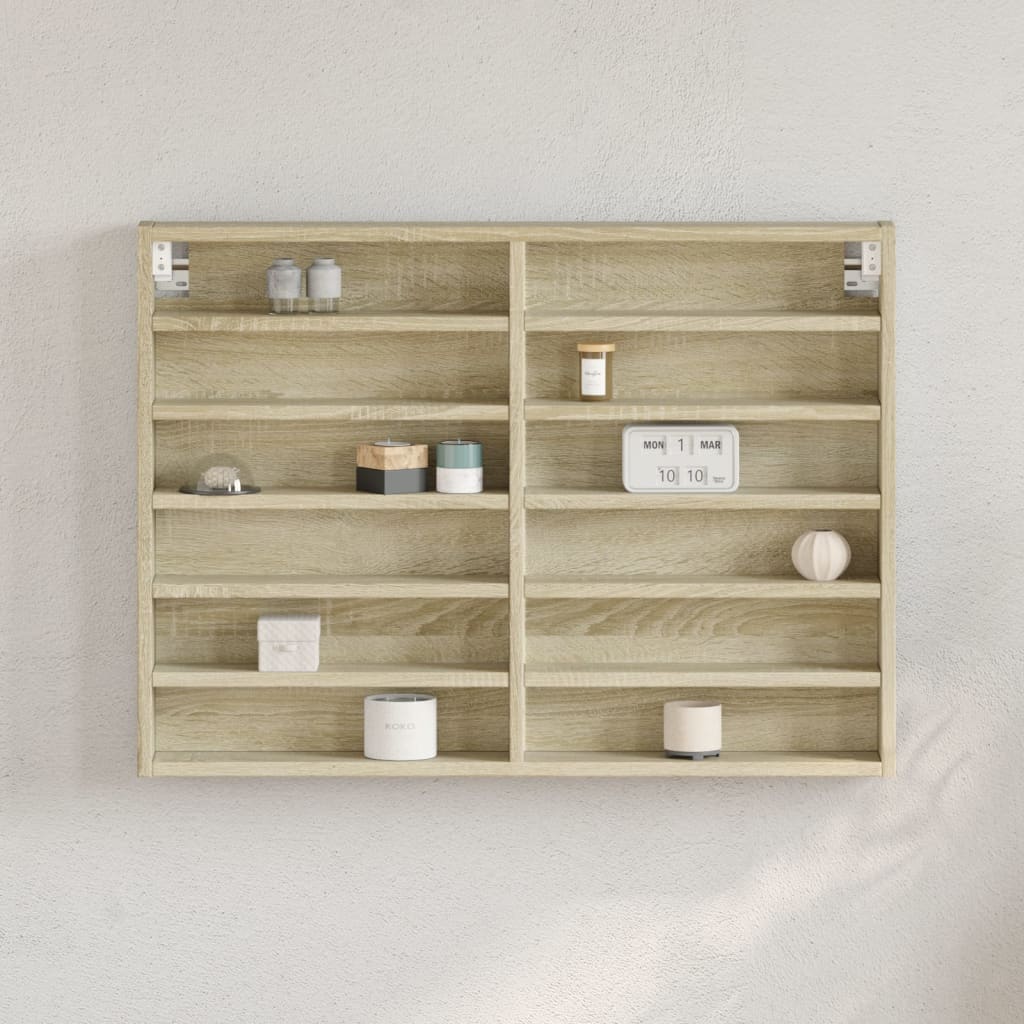 Armadietto Vetrina 100X8,5X50Cm Legno Multistrato Rovere Sonoma